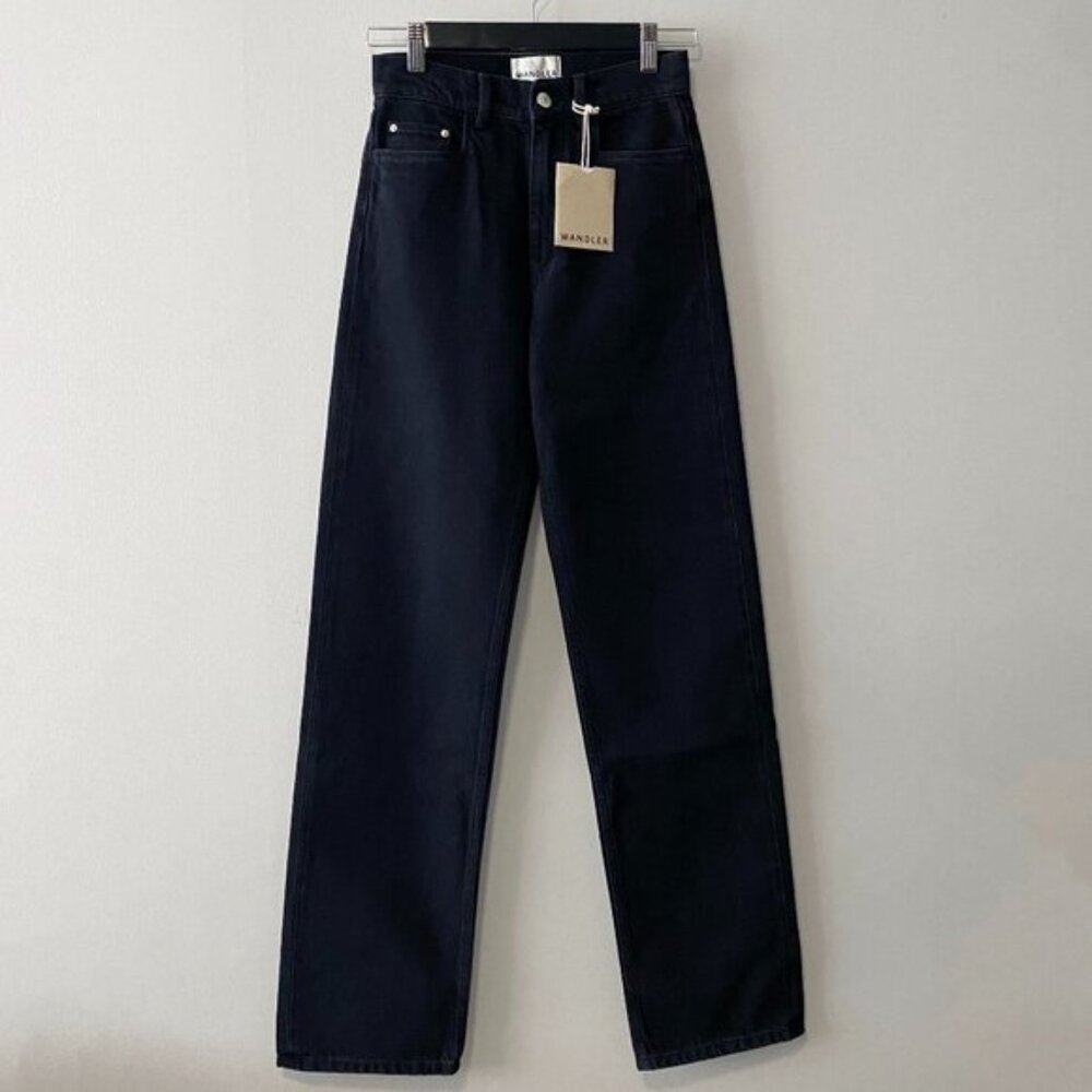 Wandler Comfort Poppy Black Straight Leg Black Denim Jeans